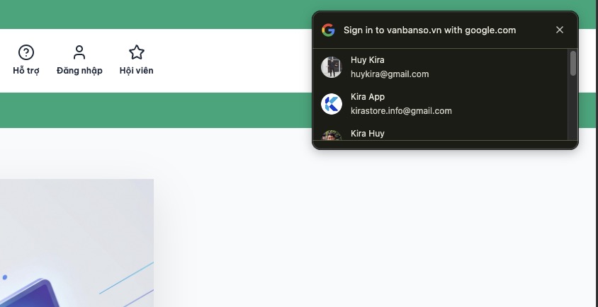 đăng nhập Google hoàn cho WordPress
