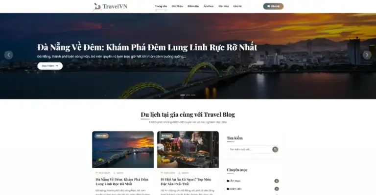 Full code blog du lịch