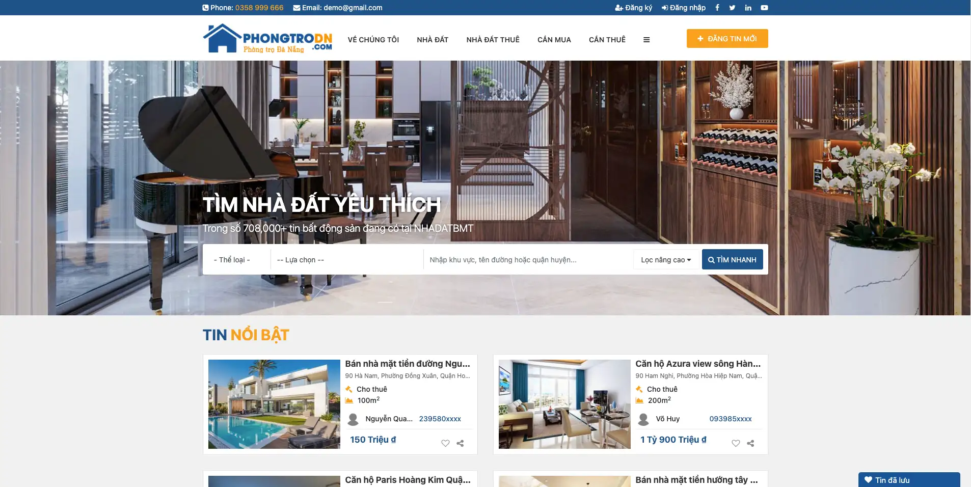 Code WordPress bất động sản
