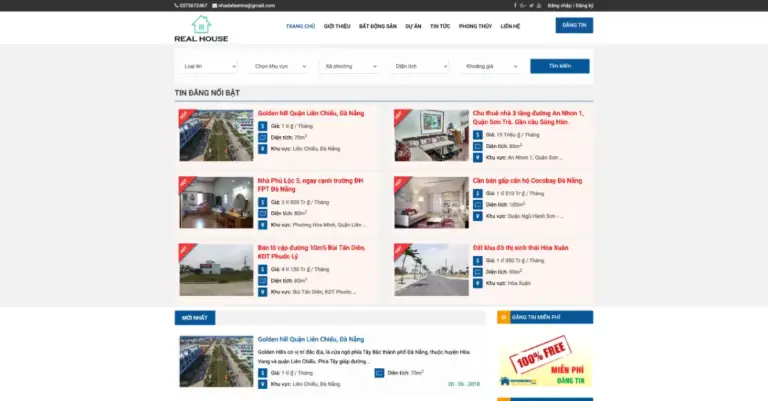 Mẫu website phòng trọ đẹp