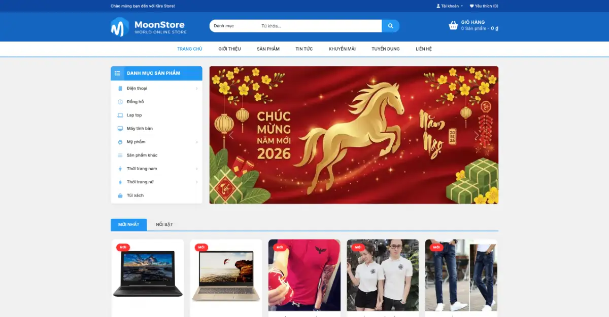 Mẫu website bán hàng thời trang