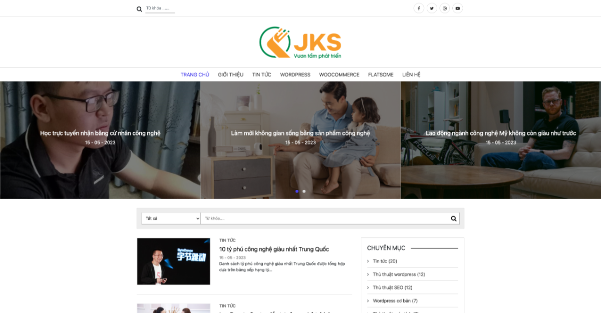Share mẫu website blog cá nhân