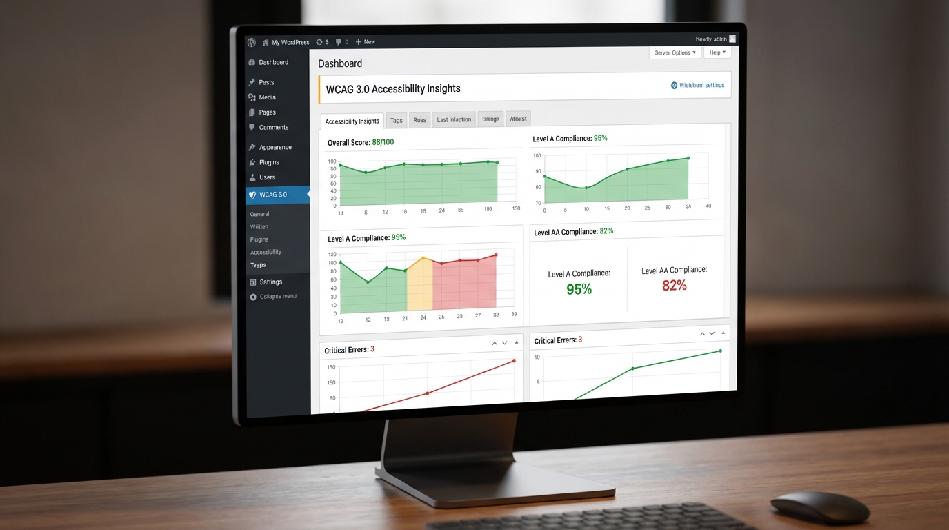 bảng điều khiển chuẩn wcag 3.0 wordpress hỗ trợ tối ưu hóa nội dung - Accessibility wordpress 2026: 10 công cụ đỉnh cao chuẩn WCAG 3.0