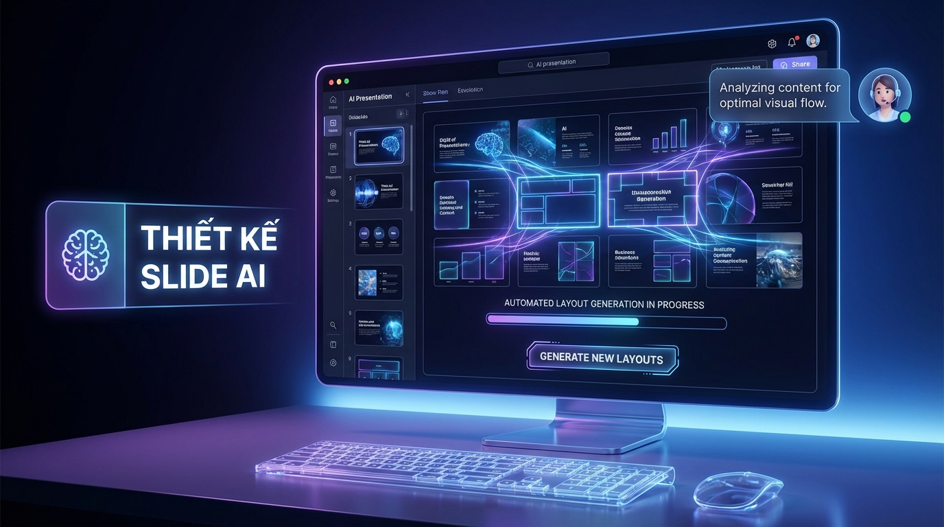 Giao diện trực quan của các công cụ thiết kế slide AI hiện đại ngày nay. - AI tạo slide: Top 10 công cụ thiết kế chuyên nghiệp nhất