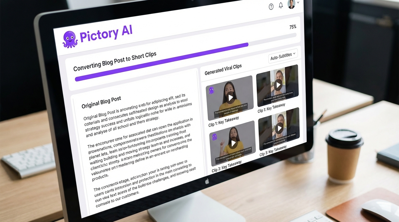 Pictory là công cụ hoàn hảo để chuyển đổi nội dung văn bản sang định dạng video marketing. - AI tạo video: Top 10 công cụ đỉnh cao cho Content Creator
