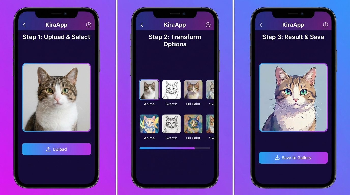 Các bước đơn giản để chuyển đổi hình ảnh với KiraApp - Công cụ chuyển đổi hình ảnh