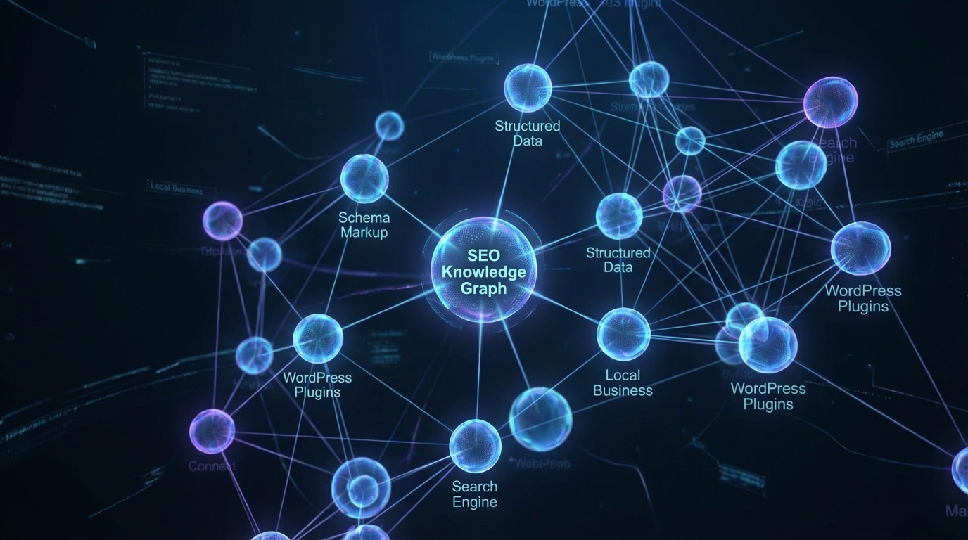 Mô phỏng kiến trúc dữ liệu Knowledge Graph trong Semantic SEO - Entity SEO WordPress: Tuyệt chiêu bứt phá thương hiệu mạnh mẽ