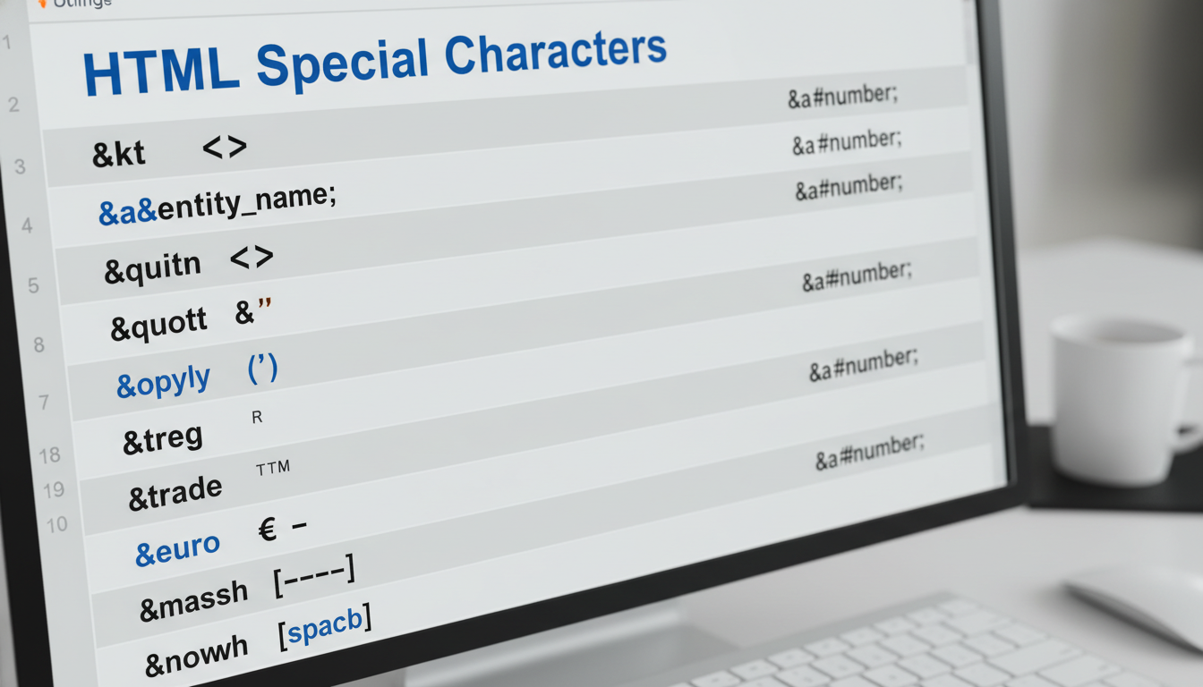 Các ký tự đặc biệt HTML thường gặp - Ký tự đặc biệt HTML