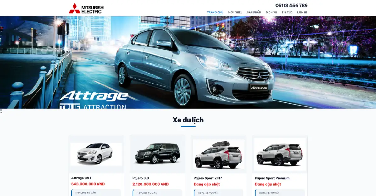 Share mẫu website bán ô tô