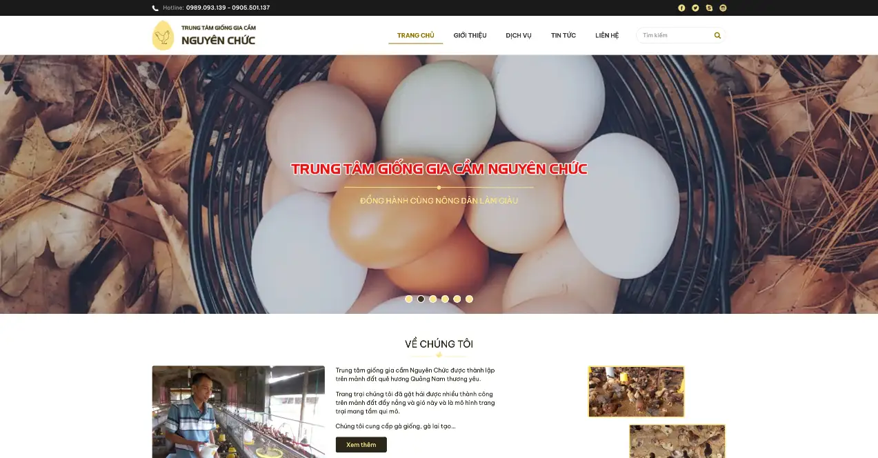 Mẫu website dịch vụ nông nghiệp