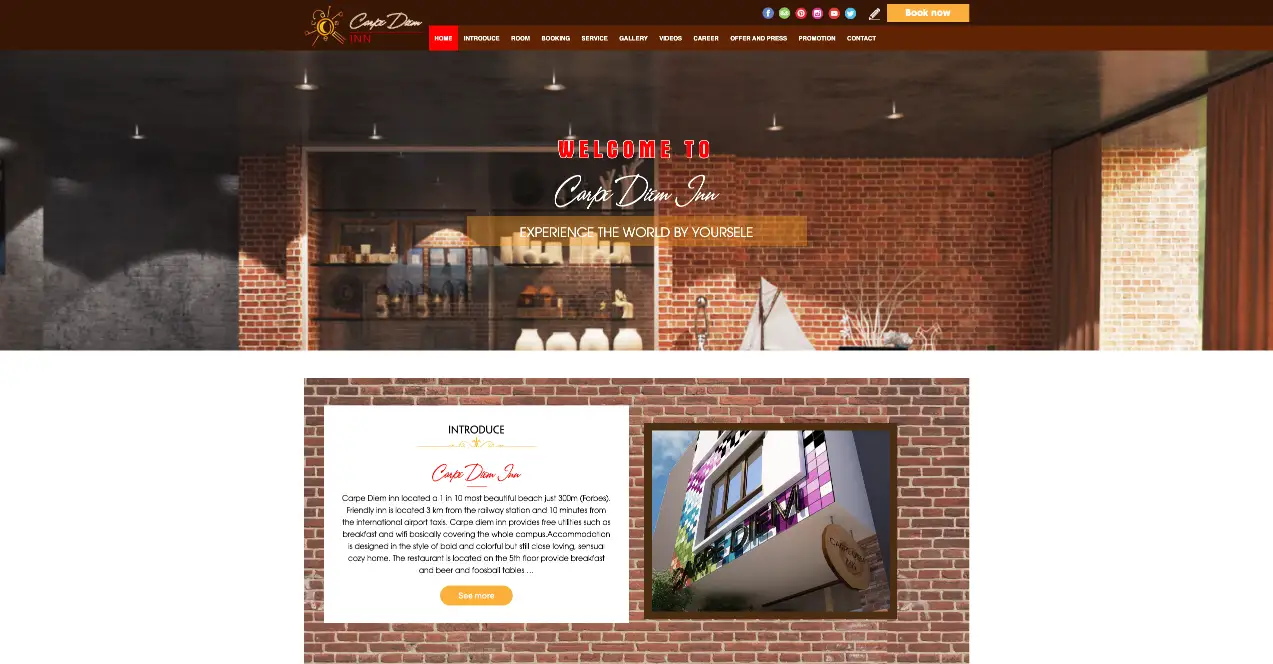 Mẫu website khách sạn miễn phí