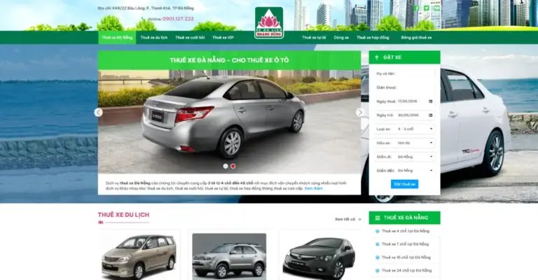 Mẫu website thuê xe