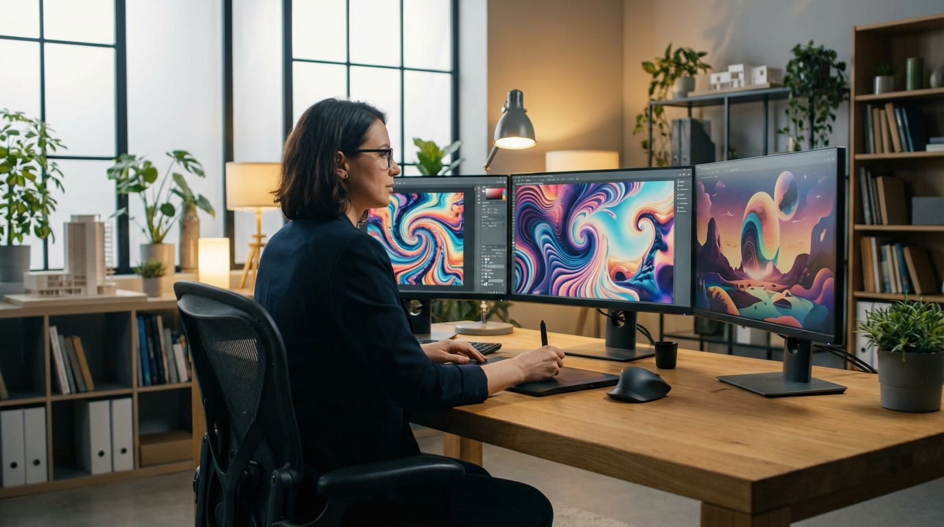 Quy trình tạo ảnh bằng AI chuyên nghiệp trong môi trường thiết kế hiện đại - Tạo ảnh bằng AI: Tuyệt chiêu viết prompt đỉnh cao cực chất