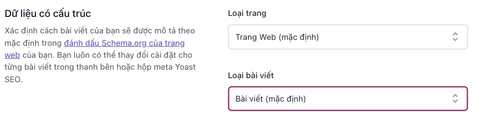 Cài đặt là dữ liệu có cấu trúc