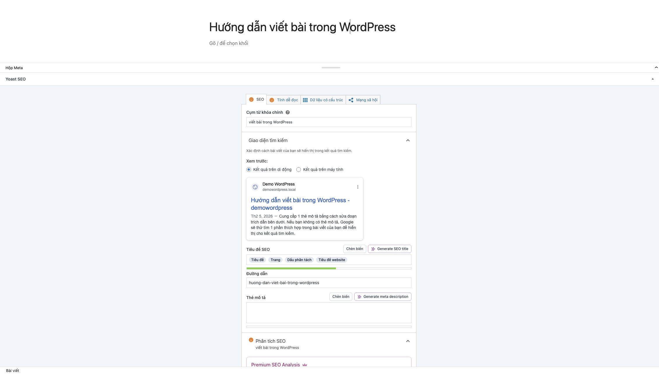 Hướng dẫn viết bài chuẩn SEO với việc sử dụng Yoast Seo