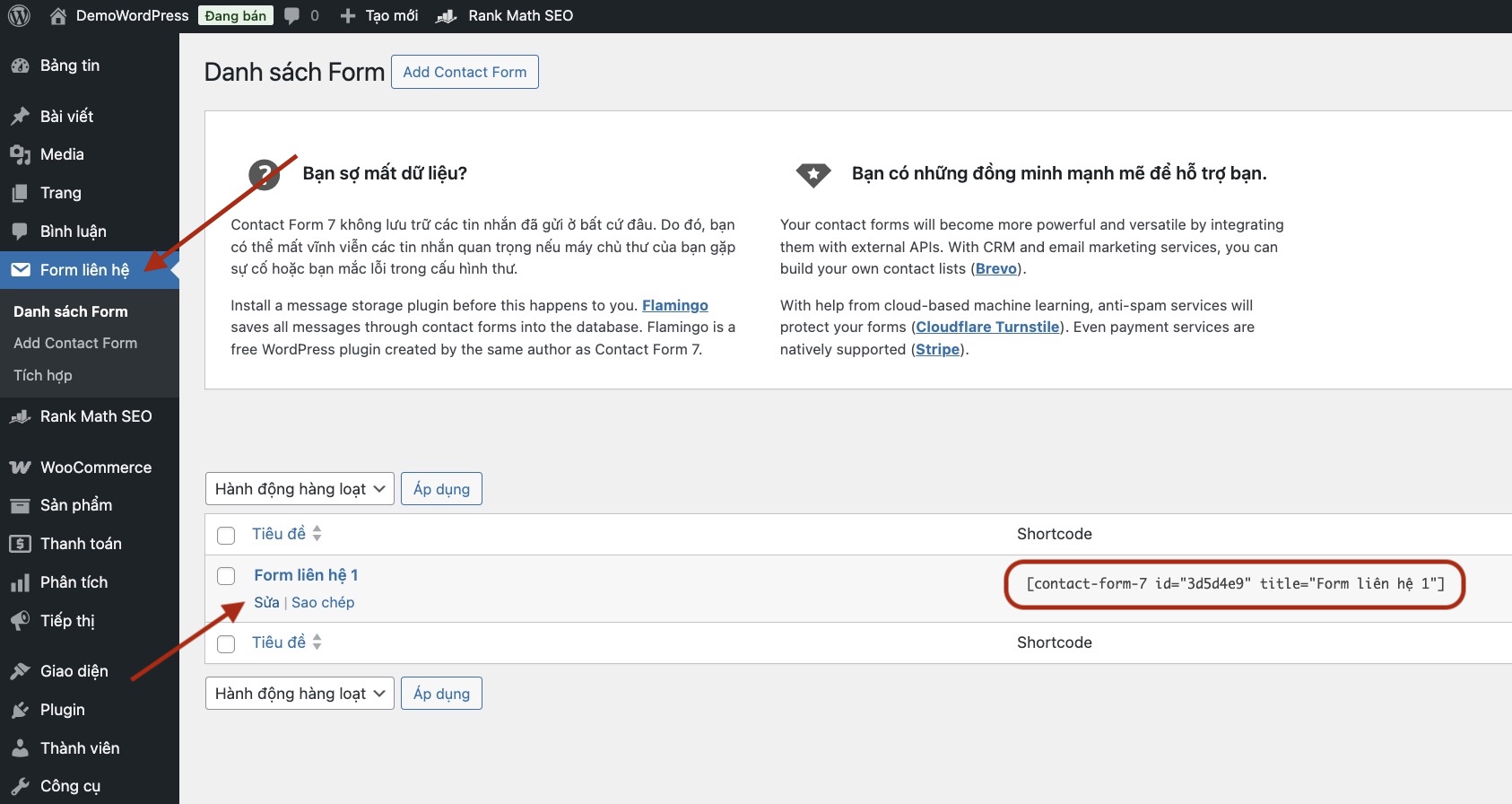 Tạo from trong wordpress hoặc sửa form có sẵn của plugin