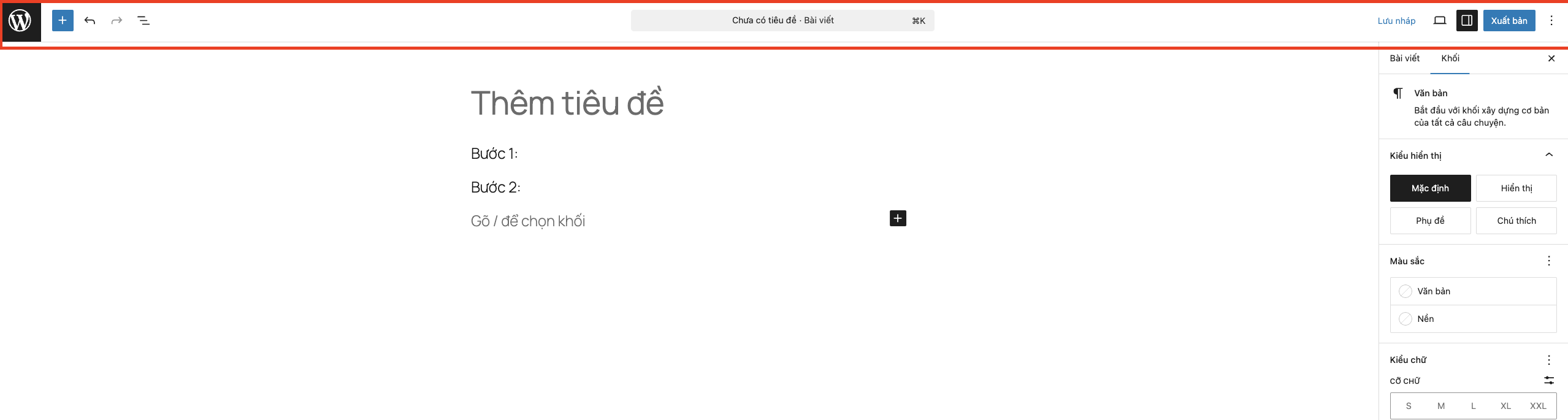 Thanh trên cùng (Top Toolbar)
