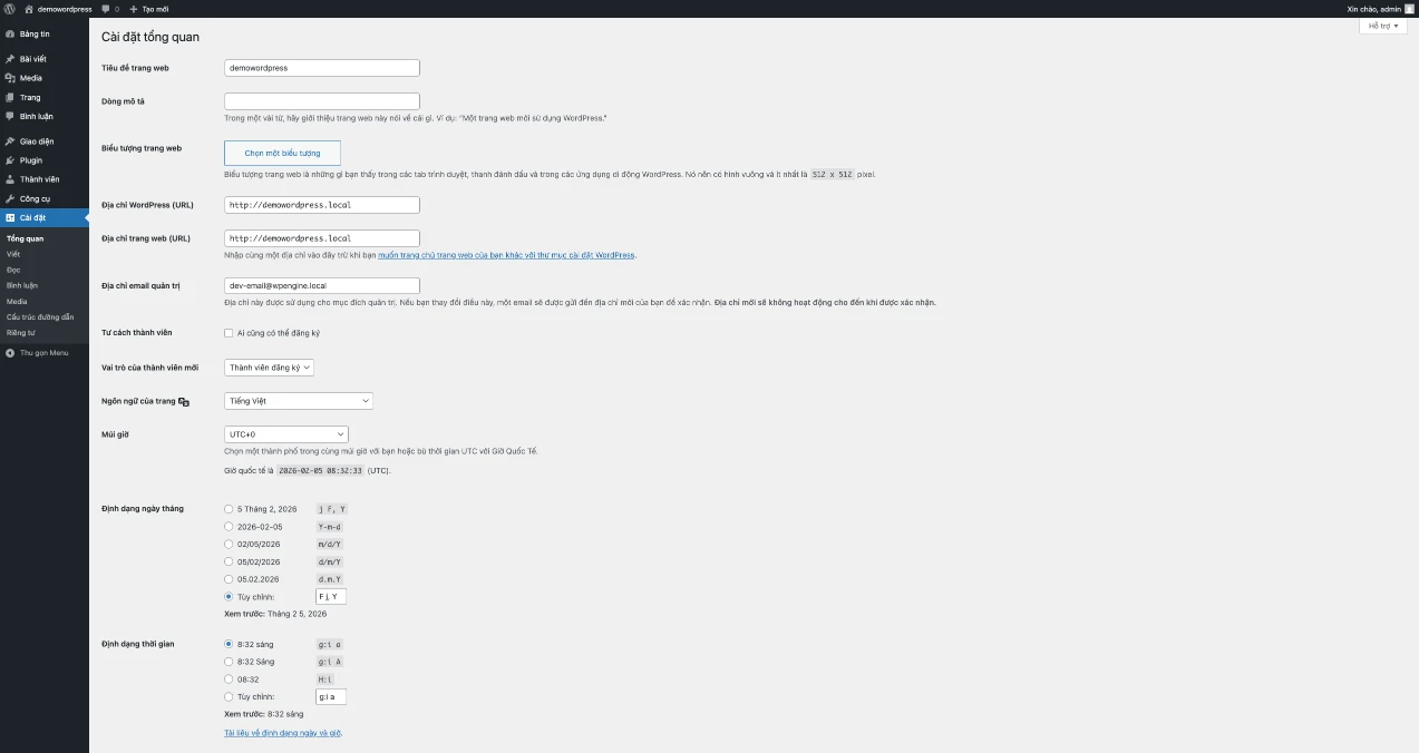 Cấu hình tổng quan