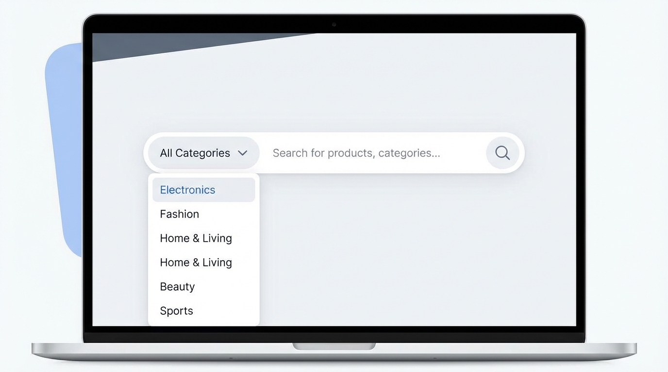 Giao diện dropdown chuyên mục được ứng dụng trong bộ lọc tìm kiếm - Hướng dẫn get category trong wordpress từ a đến z