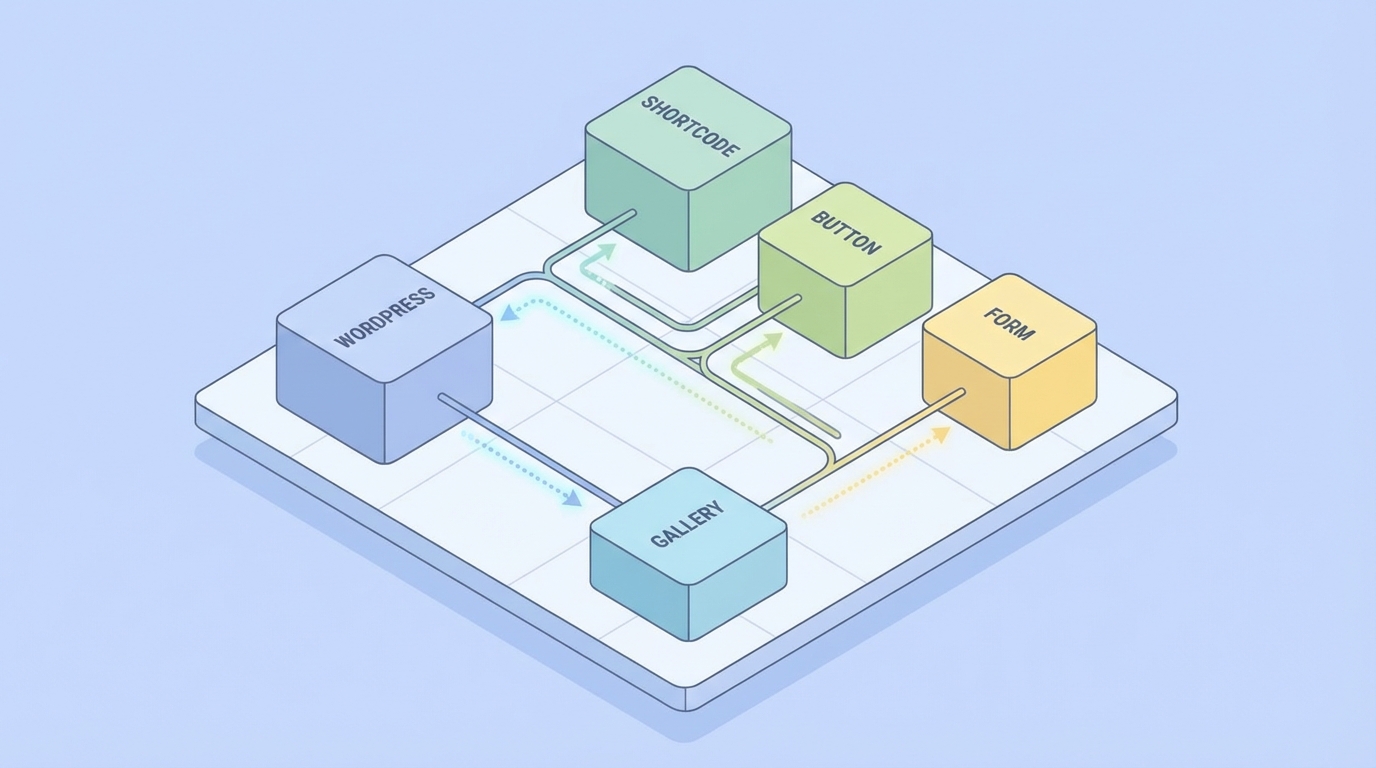 Mô phỏng cấu trúc của các đoạn mã ngắn trong hệ sinh thái WordPress - Hướng dẫn shortcode trong wordpress toàn tập