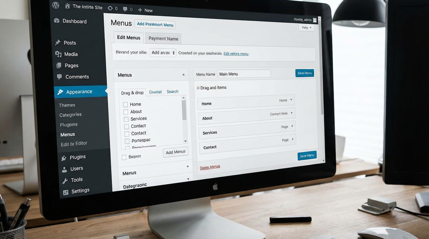 Giao diện quản lý menu trong trang quản trị WordPress chuyên nghiệp - Hướng dẫn tạo menu và get menu trong wordpress