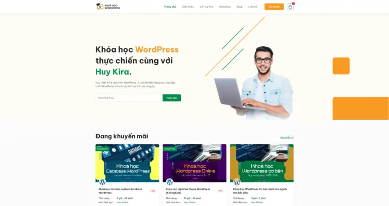 Mẫu Website khóa học Online