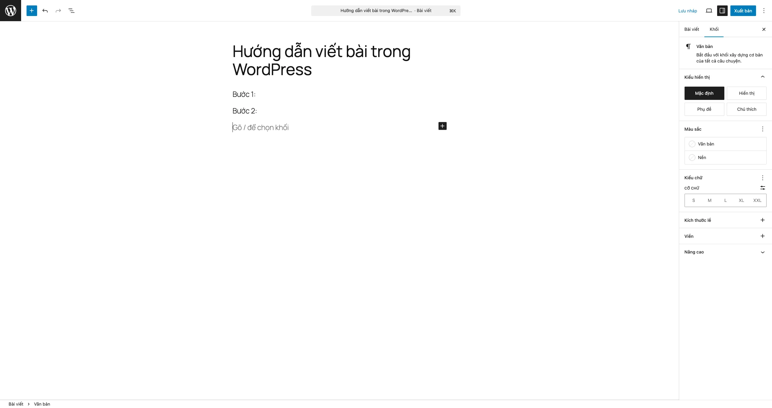 Viết bài mới trong WordPress với Block Editor Gutenberg