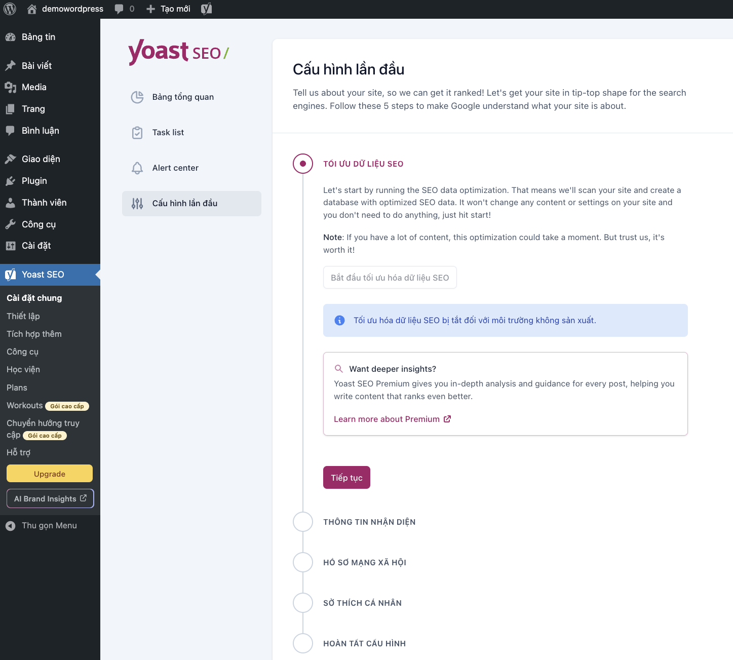 Tối ưu lần đầu plugin yoast seo